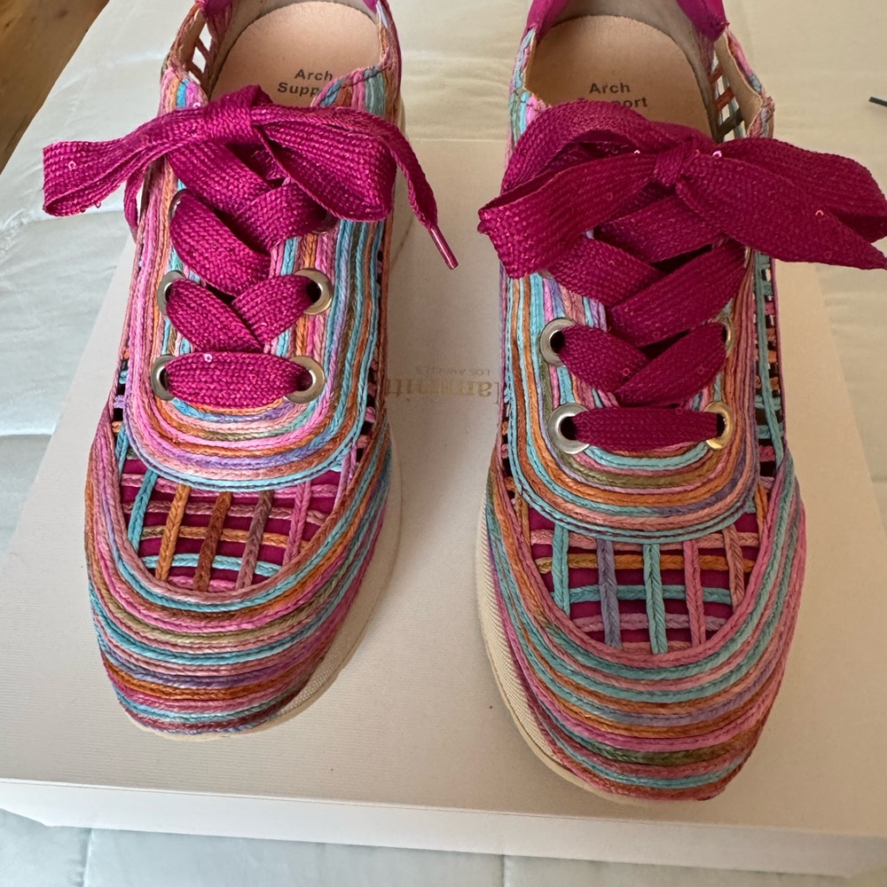 Softwaves Colorful Women's Rafia platform Sneakers